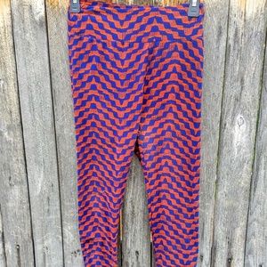 LuLaRoe Leggings, One Size, Blue and Orange